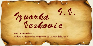 Izvorka Vesković vizit kartica